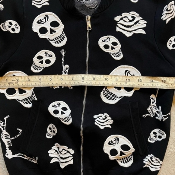 Ali and Dereck Black Skull and Rose Sweater Jacket - Picture 6 of 7